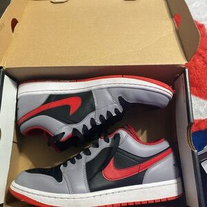 Nike Air Jordan Low - Gray, Black, and Red